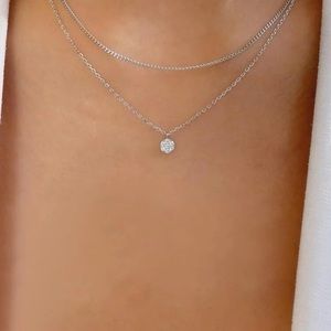 Silver layered necklace
